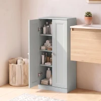 HOMCOM Narrow Bathroom Cabinet, Slim Storage Cabinet with 2 Doors & 4 Tiers, Freestanding Narrow Cupboard(m-14)