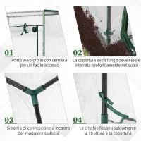 Outsunny Serra da Balcone con Ingresso Avvolgibile,100x50x150cm Trasparente(m-5)