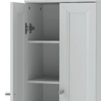 HOMCOM Narrow Bathroom Cabinet, Slim Storage Cabinet with 2 Doors & 4 Tiers, Freestanding Narrow Cupboard(m-13)