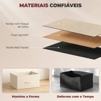 HOMCOM Cómoda de Quarto com 8 Gavetas em Tecido, Bege(m-6)