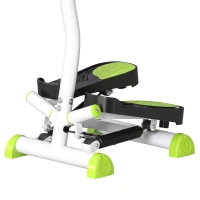 HOMCOM Stepper fitnessapparaat, LCD-monitor, antislippedalen, Staal en ABS, 55x44x108 cm, Groen+Zwart(m-10)