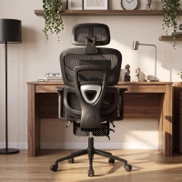HOMCOM Sedia Ufficio Ergonomica Reclinabile Con Poggiapiedi E Supporto Lombare Nero(m-9)