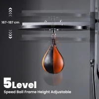 HOMCOM Freestanding Boxing Punch Bag & Speed ball Station, for Home Gym, Grey(m-7)