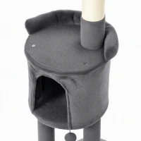 PawHut Plafondhoge krabpaal 225-255 cm verstelbaar met 5 niveaus, sisal krabpalen, krabbord en hangmat(m-10)