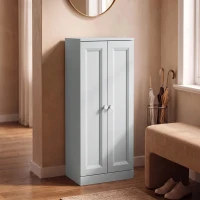 HOMCOM Narrow Bathroom Cabinet, Slim Storage Cabinet with 2 Doors & 4 Tiers, Freestanding Narrow Cupboard(m-9)