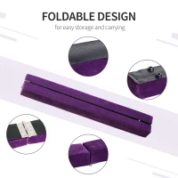 HOMCOM 2.4M 8FT Gymnastics Folding Balance Beam Home Gym Training Exercise Sports - Purple(m-5)