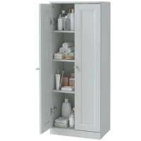 HOMCOM Narrow Bathroom Cabinet, Slim Storage Cabinet with 2 Doors & 4 Tiers, Freestanding Narrow Cupboard(m-15)