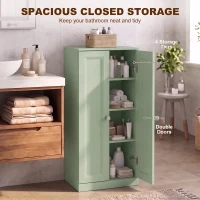 HOMCOM Narrow Bathroom Cabinet, Slim Storage Cabinet with 2 Doors & 4 Tiers, Freestanding Narrow Cupboard(m-4)