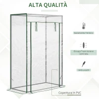 Outsunny Serra da Balcone con Ingresso Avvolgibile,100x50x150cm Trasparente(m-4)