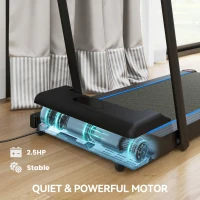 SPORTNOW 2.5HP Walking Pad, 1-6km/h Folding Treadmill with Remote Control and LED Display for Home Gym Office, Blue(m-4)