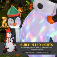 HOMCOM 6ft Inflatable Christmas Snowman with Three Penguins LED Xmas Décor Holiday Outdoor Yard Decoration(m-4)