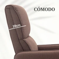 HOMCOM Sillón Relax Reclinable Eléctrico Levanta Personas de Tela Lino Control Remoto Asiento con Muelles Reposapiés Marrón(m-6)