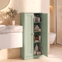 HOMCOM Narrow Bathroom Cabinet, Slim Storage Cabinet with 2 Doors & 4 Tiers, Freestanding Narrow Cupboard(m-2)