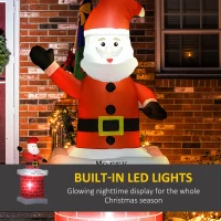 HOMCOM 7ft Christmas Inflatable Santa Claus from Chimney, Blow-Up Outdoor LED Garden Display for Lawn, Party(m-4)