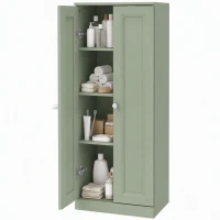 HOMCOM Narrow Bathroom Cabinet, Slim Storage Cabinet with 2 Doors & 4 Tiers, Freestanding Narrow Cupboard(m-15)