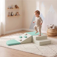 AIYAPLAY Parcours Motricité Bébé 4PCS, Motricité Bébé en Mousse EPE, Antidérapante, 1-3 Ans, 80 x 80 x 20 cm, Vert Clair(m-17)