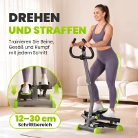 HOMCOM Stepper mit LCD-Monitor 55 x 44 x 108cm Stahl Grau+Grün+Schwarz(m-4)