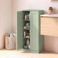 HOMCOM Narrow Bathroom Cabinet, Slim Storage Cabinet with 2 Doors & 4 Tiers, Freestanding Narrow Cupboard(m-14)
