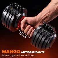 SPORTNOW Juego de Mancuernas Ajustables 2x24 kg 10 Niveles de Peso Ajuste Rápido Bloqueo de Seguridad Bases para Casa Gimnasio(m-5)