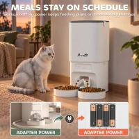 PawHut 7L Automatic Cat Feeder with App Control, 2.4G/5G WiFi, Timer, 15 Meals/Day, Dual Power, 10s Voice Recording, Anti-Clog(m-7)
