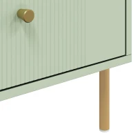 HOMCOM Modern Coffee Table, Living Room Table with Storage, 2 Drawers and Metal legs for Bedroom, Light Green(m-13)