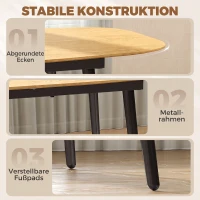 HOMCOM Uitschuifbare eettafel voor 6-8 personen, keukentafel met rek, eikenlook(m-6)