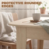 HOMCOM Extendable Oval Dining Table for 4-6, Modern Expandable Kitchen Table, Round Edges, Oak(m-6)