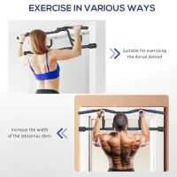 SPORTNOW Multi-Grip Doorway Pull Up Bar with Non-Slip Grips, Chin Up Bar with Anti-Fall Slot for Indoor Gym Upper Body Workout(m-4)