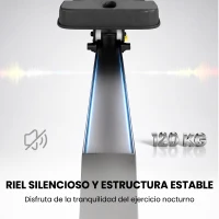 SPORTNOW Máquina de Remo Plegable 2 en 1 Entrenador Cintura Resistencia Ajustable Pantalla LCD Asiento Acolchado Carga 120 kg(m-7)