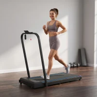 SPORTNOW 2.5HP Walking Pad, 1-6km/h Folding Treadmill with Remote Control and LED Display for Home Gym Office, Blue(m-8)