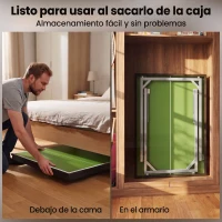 HOMCOM Mesa de Ping-Pong Plegable con Red y Marco de Acero Fácil de Transportar para Interior 182x91x76 cm Verde(m-7)