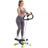 HOMCOM Máquina de Step Stepper Fitness em Casa com Tela LCD Alça e Pedais Antiderrapantes para Ginásio 55x44x108 cm Branco(m-7)