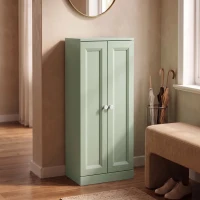 HOMCOM Narrow Bathroom Cabinet, Slim Storage Cabinet with 2 Doors & 4 Tiers, Freestanding Narrow Cupboard(m-9)