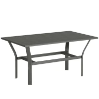 Outsunny Balkontafel Metaal met Lamellenontwerp Weerbestendig, Koffietafel, Tuintafel 91,5 x 55 x 45 cm Donkergrijs(m-15)