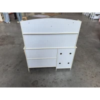 AIYAPLAY Cuisine Enfant, Cuisine en Bois Enfant Dinette, Effet Lumières et Sons, 4 Bacs en Tissu, 12 Accessoires, 3-6 Ans, Crème(m-17)