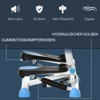HOMCOM Stepper Fitnessapparaat, LCD-Monitor, Antislippedalen, Staal en ABS, 55x44x108 cm, tot 100 kg(m-5)