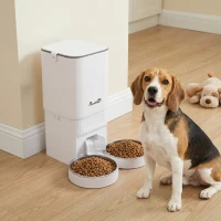 PawHut 7L Automatic Cat Feeder with App Control, 2.4G/5G WiFi, Timer, 15 Meals/Day, Dual Power, 10s Voice Recording, Anti-Clog(m-14)