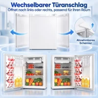 HOMCOM Minikoelkast met vriesvak, instelbare thermostaat, kleine koelkast, 1-deurs, 72,5 liter, wit(m-6)