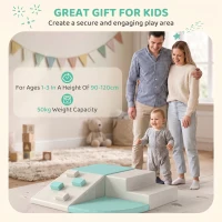 AIYAPLAY Parcours Motricité Bébé 4PCS, Motricité Bébé en Mousse EPE, Antidérapante, 1-3 Ans, 80 x 80 x 20 cm, Vert Clair(m-9)