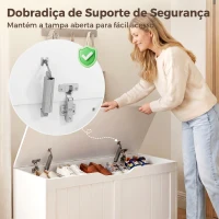 HOMCOM Banco-Baú com Tampa Elevável Design Elegante sem Puxador 100 cm Branco(m-5)