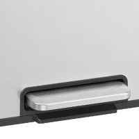 HOMCOM Poubelle à Double Compartiment 2 x 30L, Poubelle de Cuisine en Acier Inoxydable, Couvercle à Fermeture Douce, Argent(m-14)