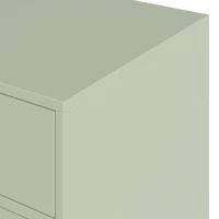 HOMCOM Modern Bedside Tables Set of 2, Side Tables with Drawer and Metal Legs for Living Room, Bedroom, Light Green(m-11)