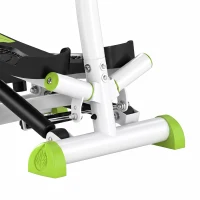HOMCOM Stepper fitnessapparaat, LCD-monitor, antislippedalen, Staal en ABS, 55x44x108 cm, Groen+Zwart(m-12)