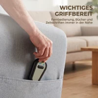 HOMCOM Elektrischer Relaxsessel mit Aufstehhilfe, Fernbedienung, weicher Schaumstoff, Seitentasche, Bezug in Leinenoptik, Grau(m-6)