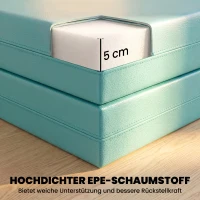 SPORTNOW Trainingsmatte Faltbare Fitnessmatte mit Griff Sportmatte für Yoga Fitness Synthetikbezug 180 x 60 x 5 cm Grün+Lila(m-4)
