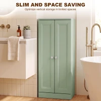 HOMCOM Narrow Bathroom Cabinet, Slim Storage Cabinet with 2 Doors & 4 Tiers, Freestanding Narrow Cupboard(m-5)