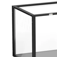 PawHut Jaula para Hámster Hábitat de Roedores Transparente con Vista Panorámica 360° Antimordiscos 105x51x51cm Negro(m-7)
