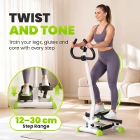 HOMCOM Twister Stepper, Step Machine with Adjustable Resistance, LCD Screen - White(m-4)