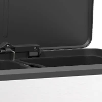 HOMCOM Poubelle à Double Compartiment 2 x 30L, Poubelle de Cuisine en Acier Inoxydable, Couvercle à Fermeture Douce, Argent(m-12)