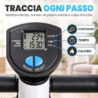 HOMCOM Stepper con Manubrio, Pedali Antiscivolo e Monitor LCD, in Acciaio e ABS, 55x44x108 cm, Bianco Nero e Bianco(m-5)
